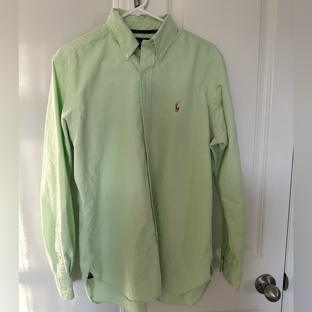 Ralph Lauren Classic Fit Men’s Green Polo Button Down Shirt. Size Medium